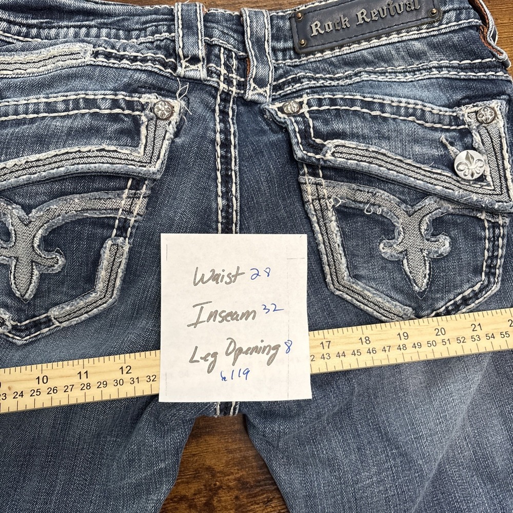 Rock Revival Womens Size 28 Johanna Denim Jeans Stretch Blue - Picture 15 of 15